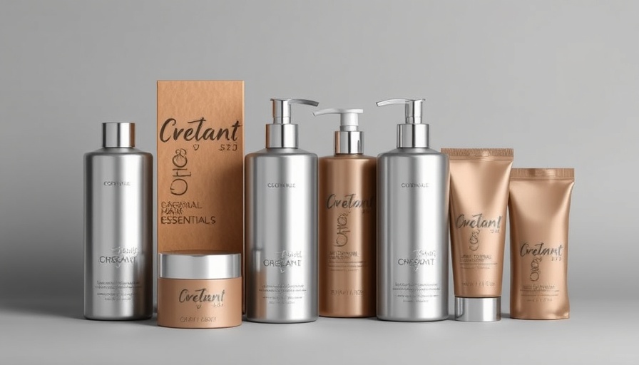 Gray hair care products elegantly packaged for natural essentials