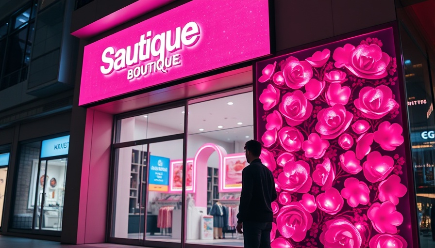 Glowing beauty storefront with pink lights for beauty platform strategies