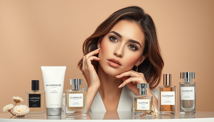 Elegant portrait with Glasshouse Fragrances, thoughtful pose.