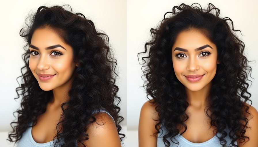 Curly hair before and after a blowout transformation.