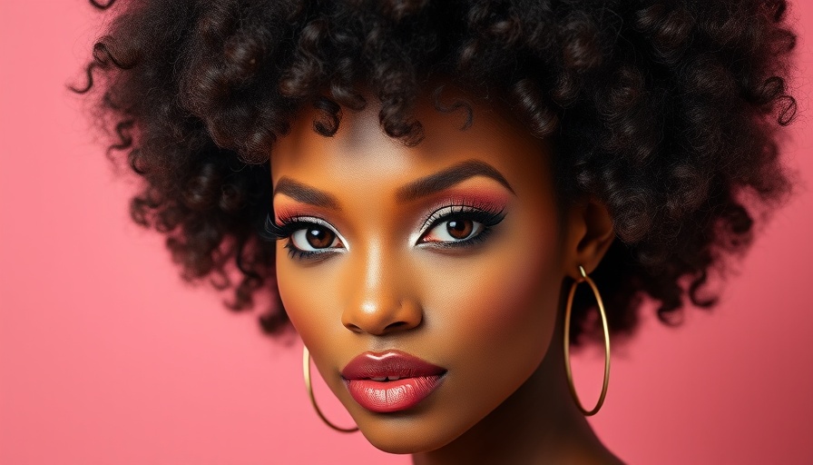 Model with bold makeup and afro hair representing Fempower Beauty closure.