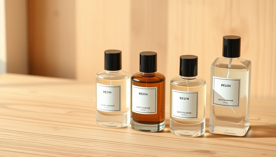 Huda Mustafa fragrance routine, minimalist bottles on wood.