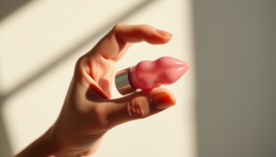 Rhode Peptide Lip Shape product held in hand, natural lighting review.