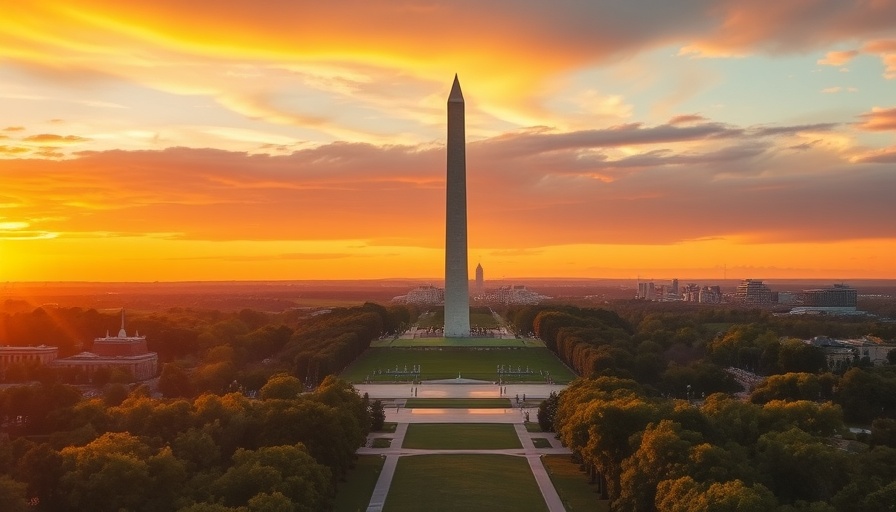 Washington D.C. travel guide with monument view at golden hour