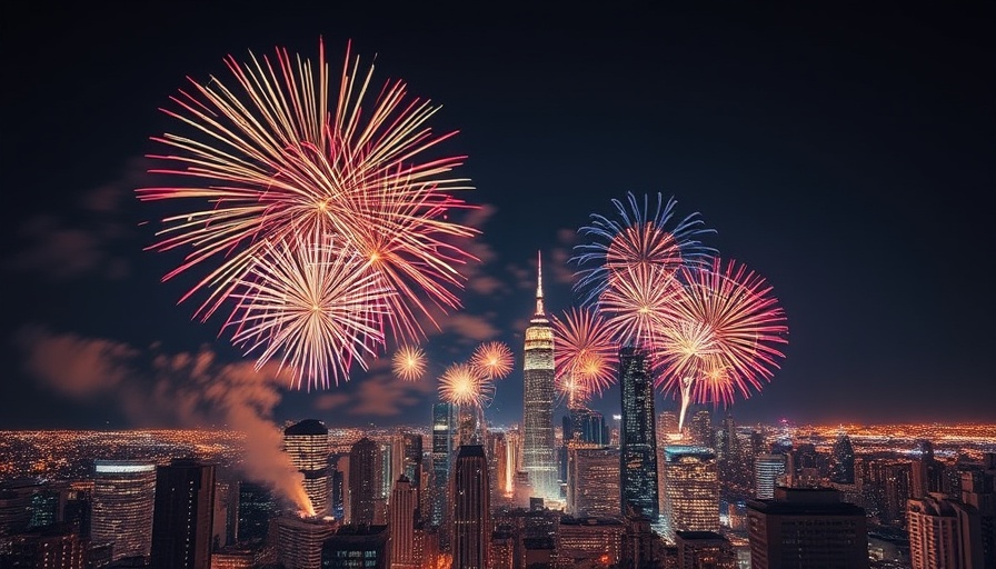 Spectacular fireworks over Pennsylvania city skyline in November.
