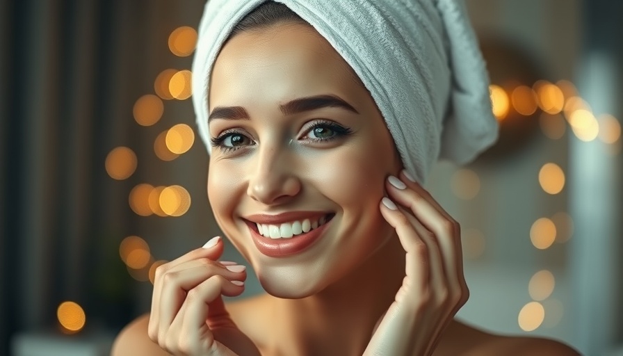 Young woman applying skincare for Diwali, smiling softly.