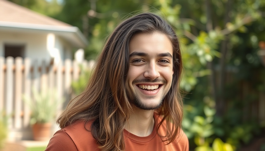 Young man smiling outdoors, illustrating balancing full-time work and college savings.