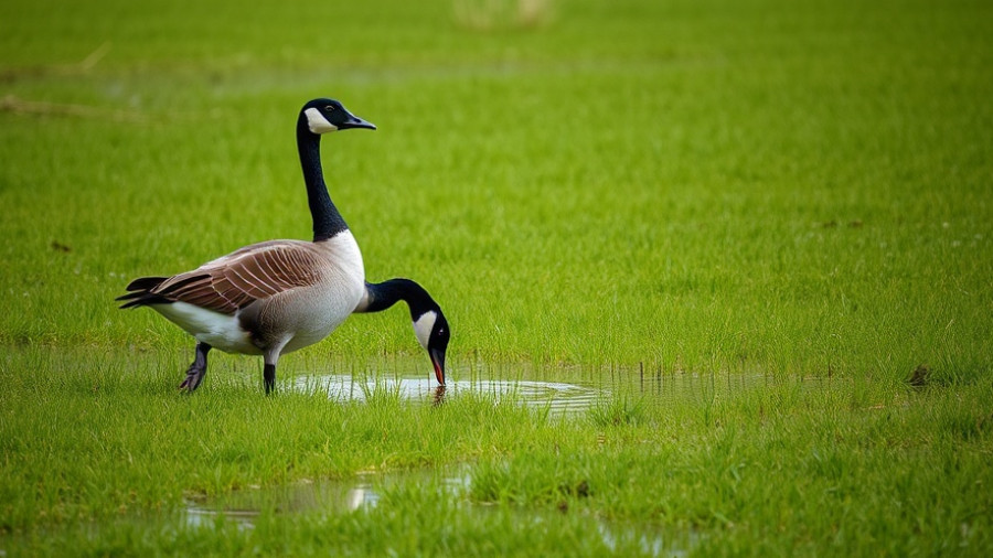 Canadian geese in flooded field after temperature drop in Central Pennsylvania.