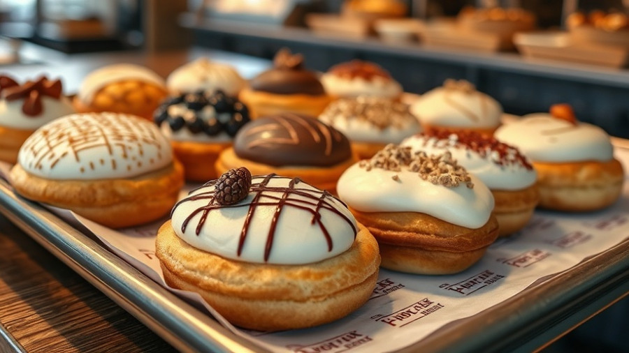 Assorted artisan pastries in Philadelphia bakery with elegant presentation.