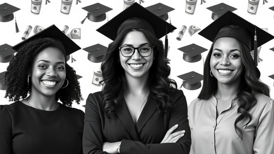 Strategies for Paying Off Student Debt visual with smiling women.