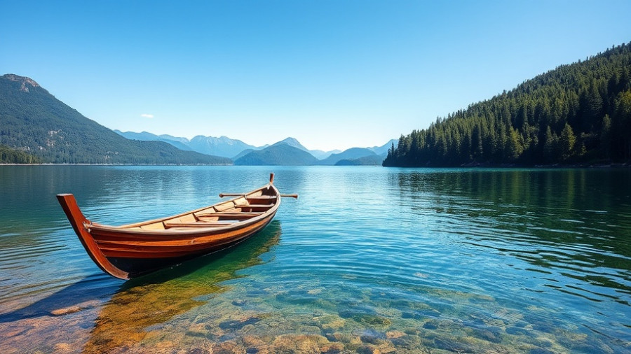 Scenic lakeside view with wooden boat, travel tips.