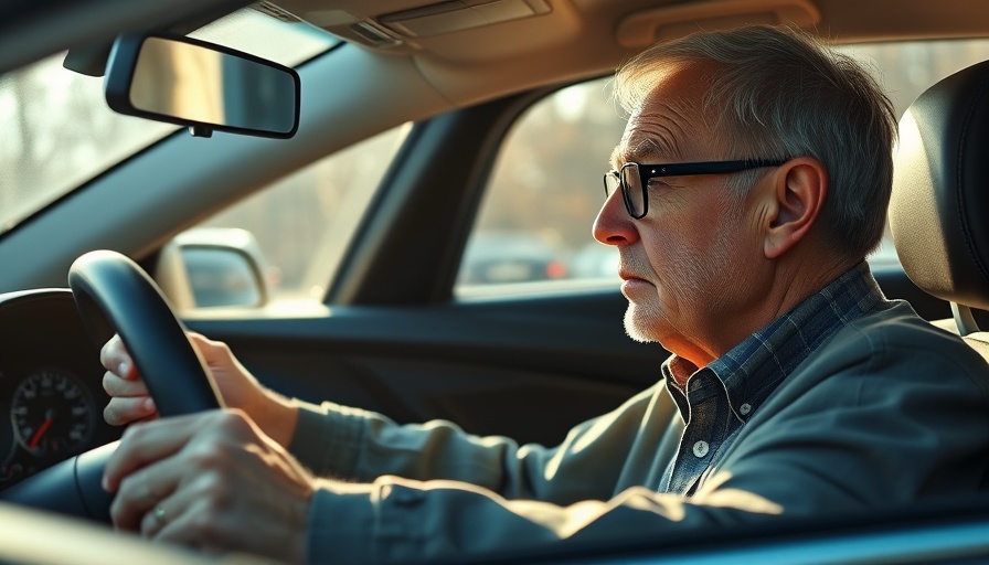 Senior man carefully driving for Safety for Seniors While Driving.