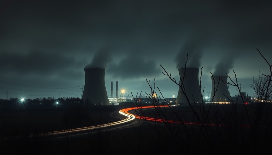 Pennsylvania nuclear energy growth at night with cooling towers.