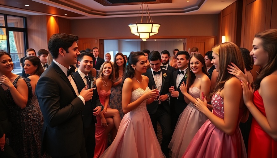 2025 Manheim Central High School Prom attendees in elegant attire.
