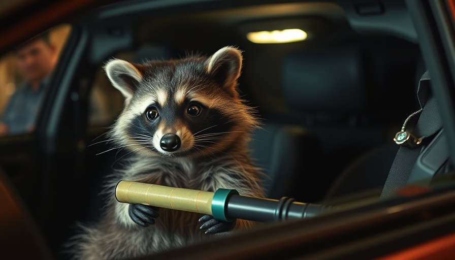 Raccoon found with meth pipe inside a car in Ohio.