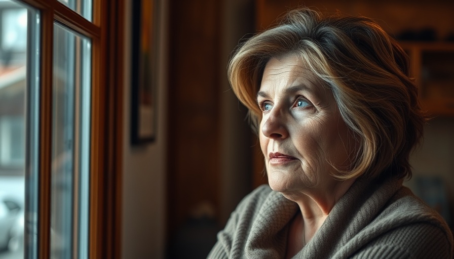 Middle-aged woman reflecting indoors, highlighting Alzheimer's Testing Without Symptoms.