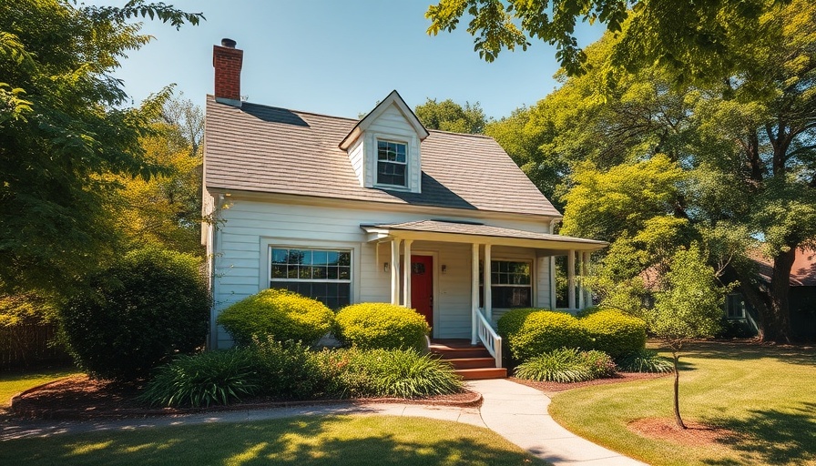 Quaint suburban house surrounded by greenery, illustrating inheriting a house.