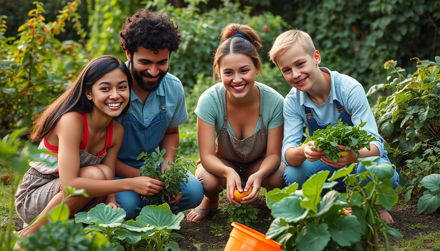 Group of friends gardening together, showcasing affordable ways to maintain your garden.