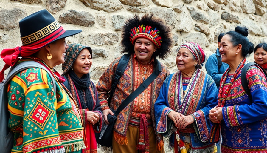 Tourists engaging with indigenous culture in South America.