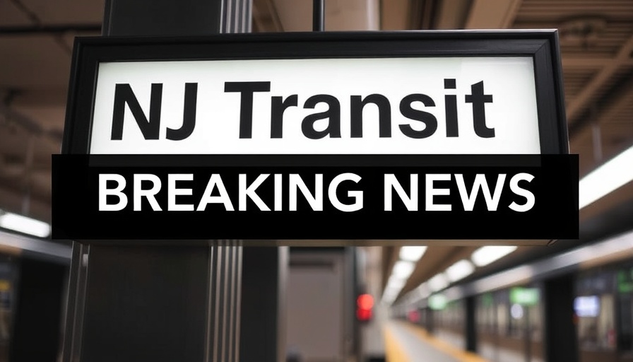 NJ Transit rail strike news sign close-up