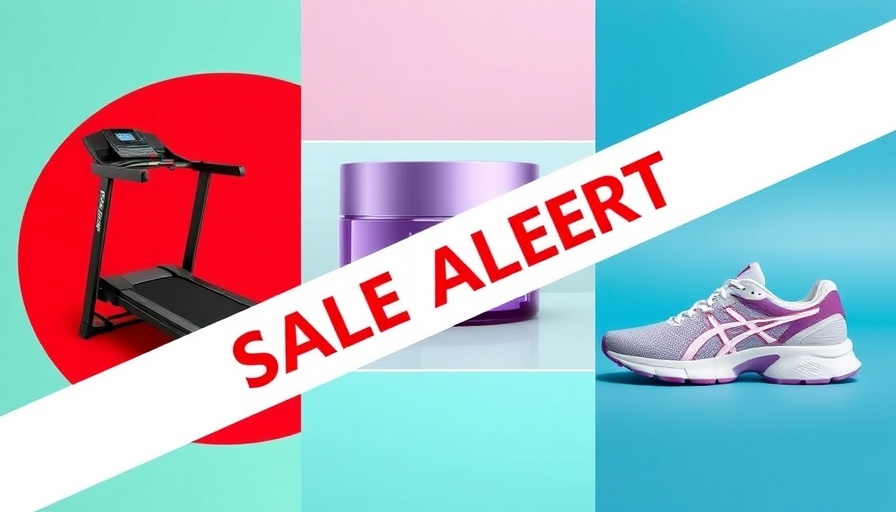 Amazon Memorial Day Deals vibrant collage featuring treadmill, cream, shoe.