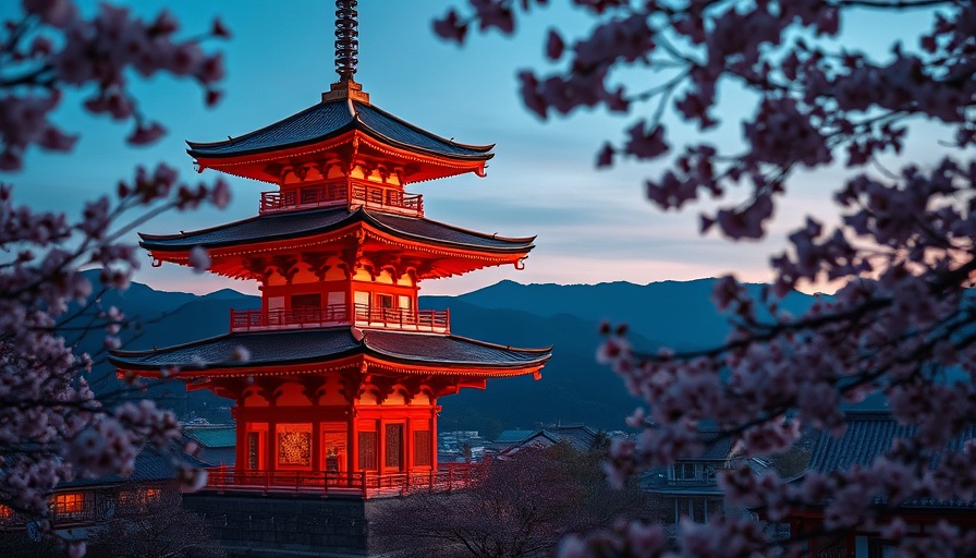 Traditional Japanese pagoda at night, essential travel tips for visiting Japan.