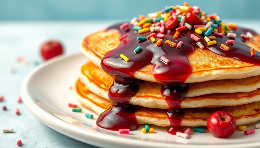 Colorful pancakes with sprinkles in a kid-friendly Philadelphia restaurant.