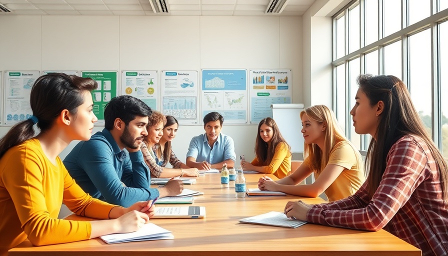 Dynamic personal finance quiz scene for teens and adults in classroom.