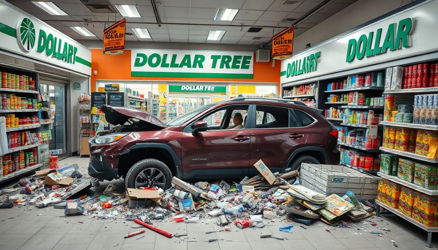 Milford Delaware Dollar Tree car crash aftermath inside store.