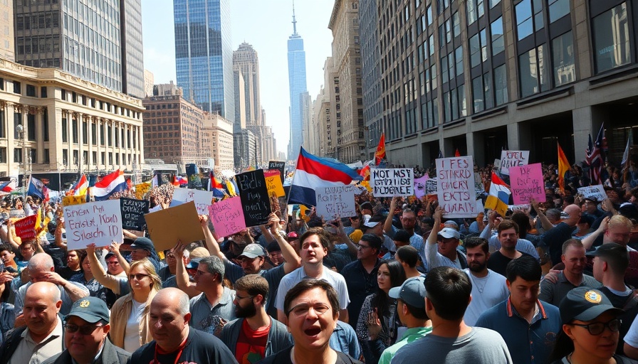 ICE protests in Los Angeles with passionate crowd and signs in a city setting.