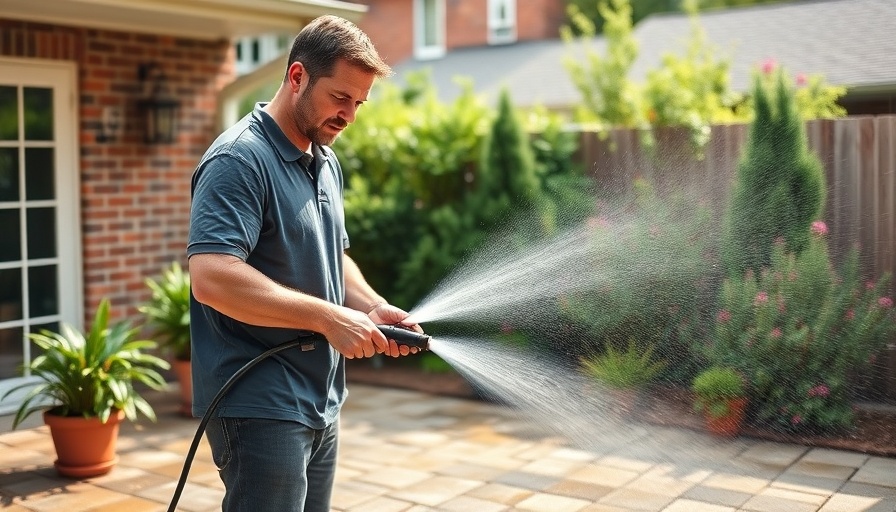 Man cleaning patio with pressure washer, Things You Should Never Clean With a Pressure Washer.