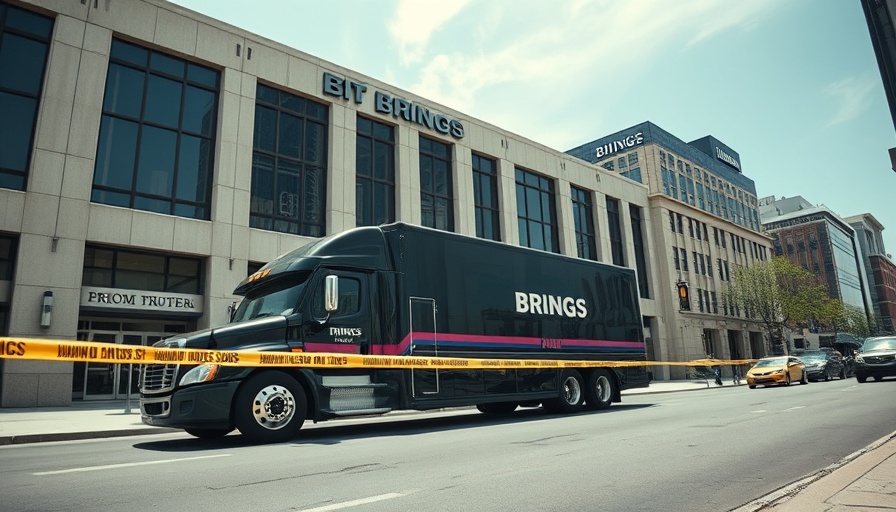 $1.5 million robbery scene at Brinks armored truck outside commercial building.