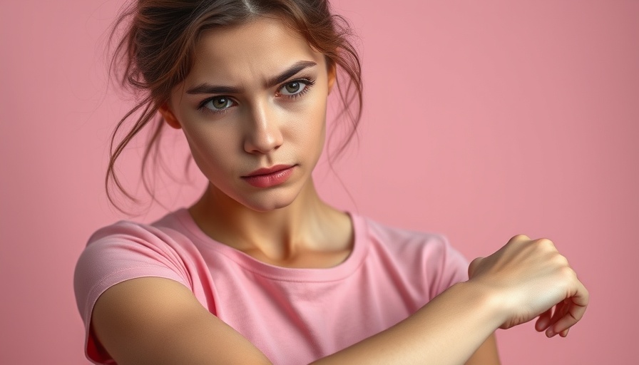 Woman checking arm for heat rash, home remedies for heat rash.