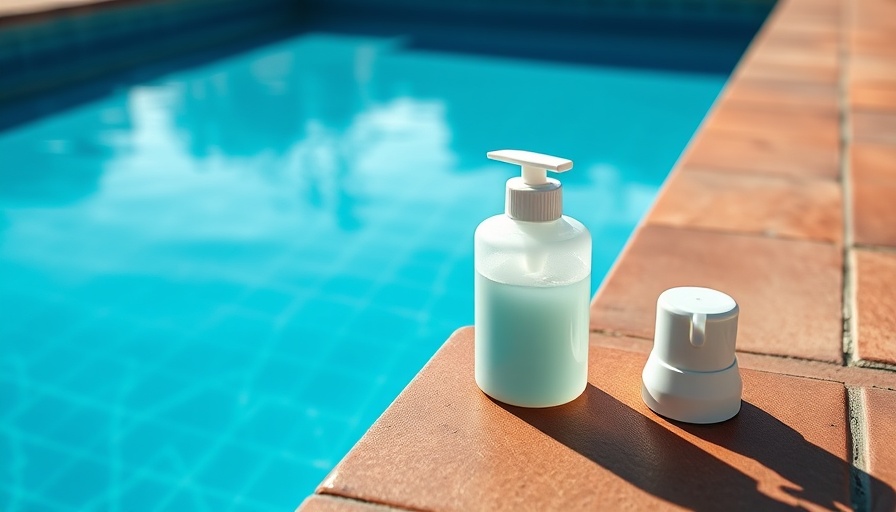 Chlorine tablets and dispenser by poolside