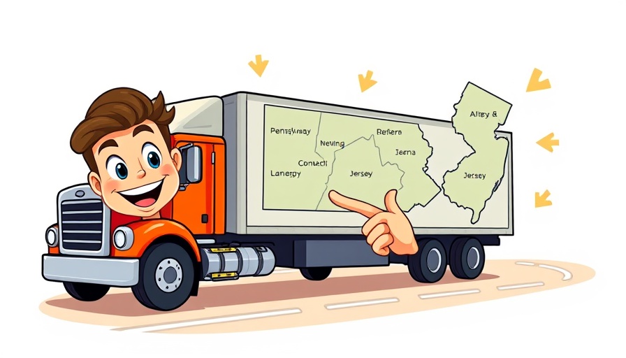 Man illustrating move from New Jersey to Pennsylvania with map.