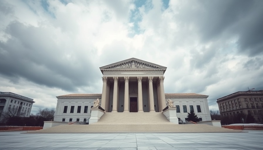 Symbolic representation of Supreme Court building impact.