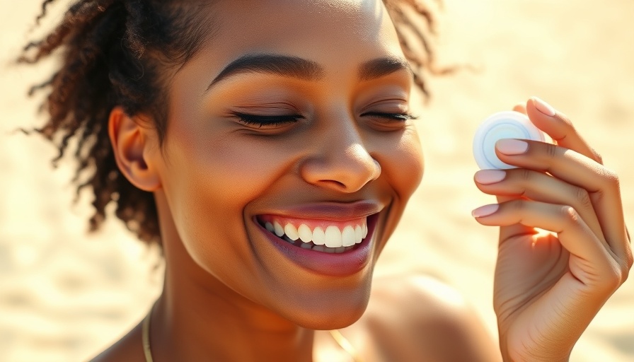 Woman applying water-resistant sunscreen on sunny beach