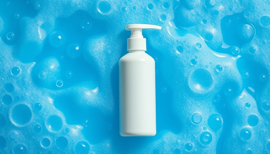 Best body wash for women in white bottle with blue bubbles.