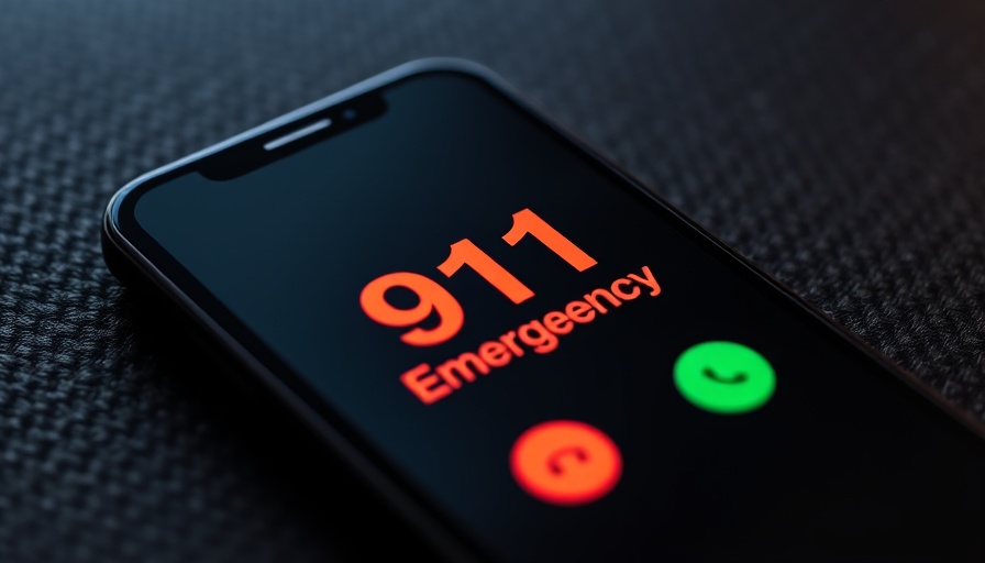 Smartphone with 911 Emergency Call screen, Pennsylvania 911 service restored.