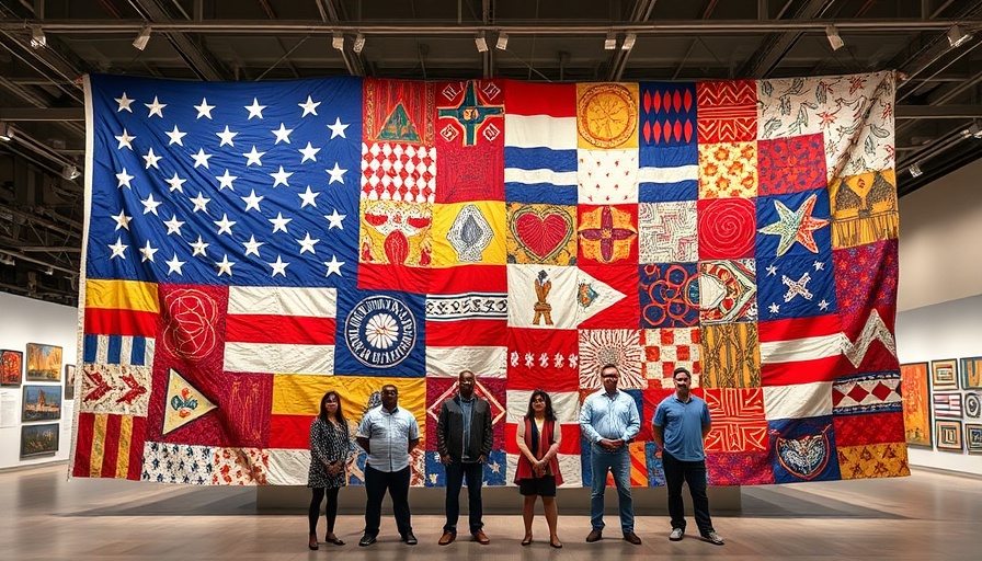 Philadelphia community flag project showcasing diverse patchwork designs.