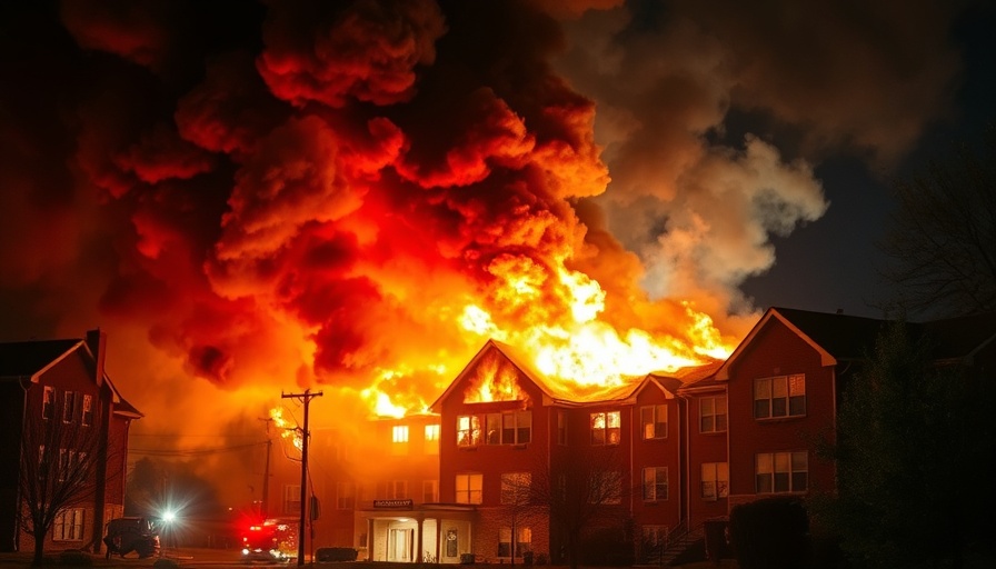 Dramatic fire at Massachusetts assisted living facility at night