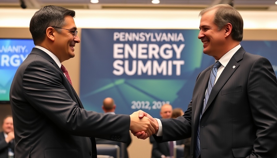 Pennsylvania energy summit handshake discussing AI development.