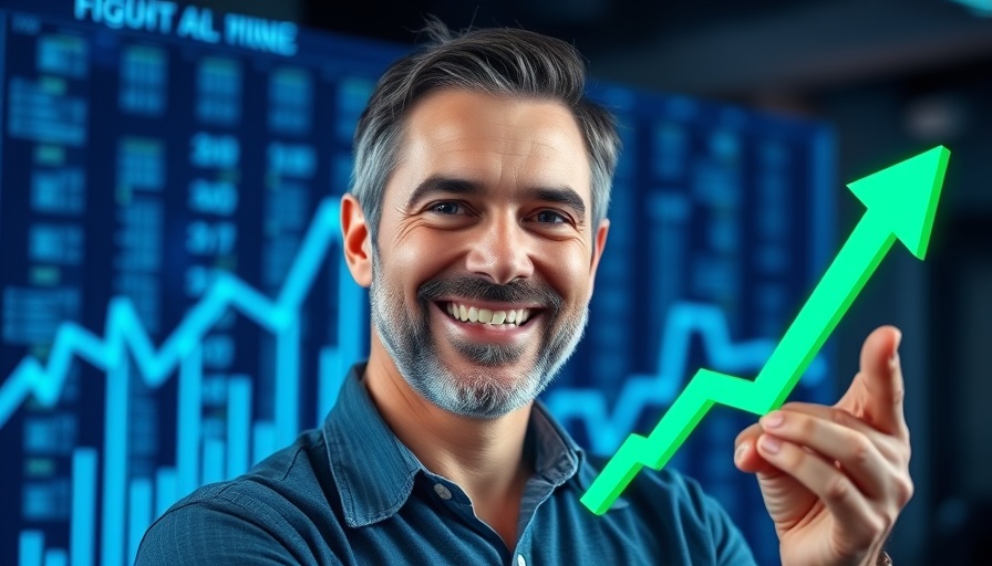 Safe investments for retirement depicted with a man and growth chart.