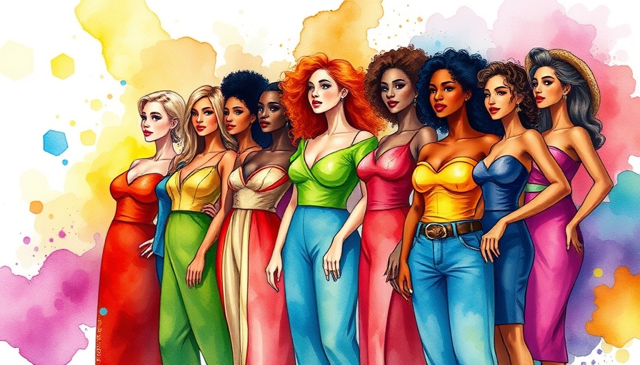 Vibrant depiction of diverse women in awards event illustration.