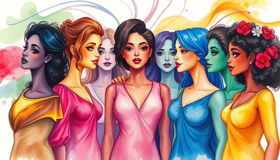 Artistic watercolor of diverse women symbolizing unity and influence.