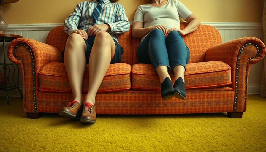 Retro living room with patterned sofa depicting signs you've moved on from your ex.