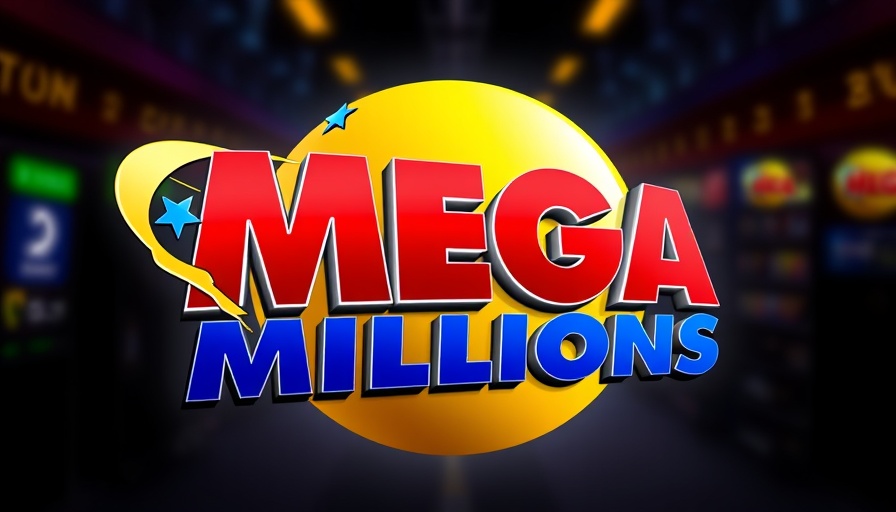 Mega Millions lottery logo with stars and bold text.