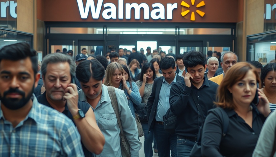 Chaotic scene outside Michigan Walmart, urgent atmosphere amidst attack injuries.