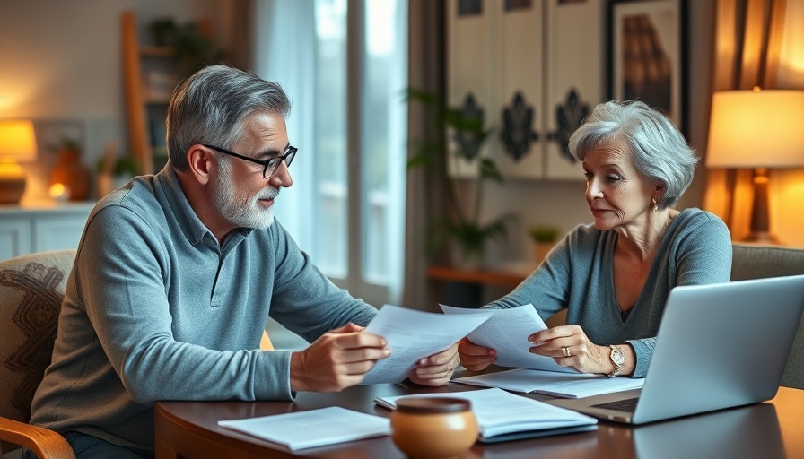 Mature couple preparing financially for adult kids in cozy living room.