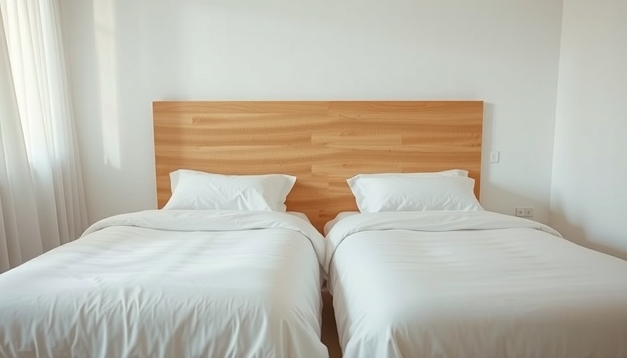 Crisp white twin beds highlighting sleep divorce benefits in a serene bedroom.